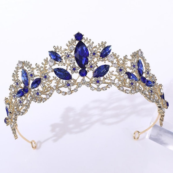 Kronesmykker Brude Bryllupstilbehør Simpel Legering Diamant Brudekjole Smykker All-match KC Gold Blue Diamond