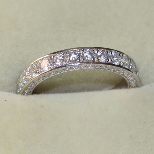 Vielsesring Fuld Rhinestone Fashion Finger Band Udsøgt Indlagt Kvinder Tilbehør Smykker Til Fest US 6 Female
