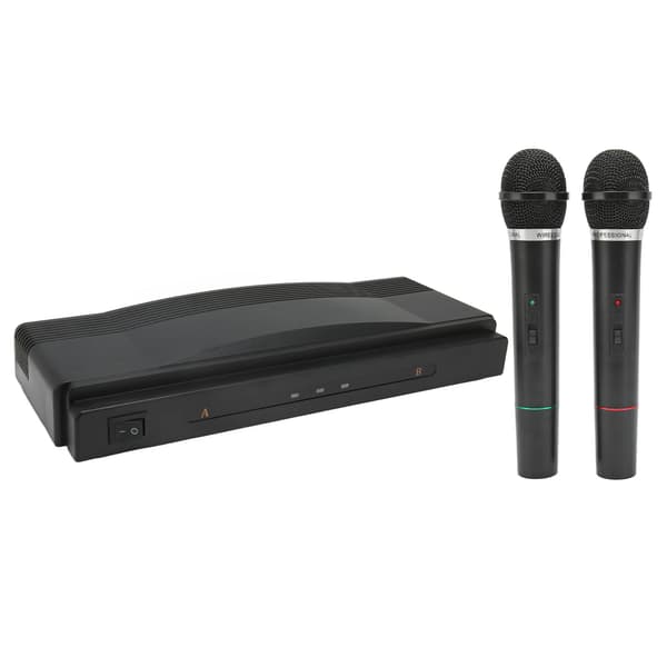 Trådløs mikrofon 10 m rækkevidde 2,4G håndholdt trådløs dobbelt dynamisk mikrofon til karaoke festkonference