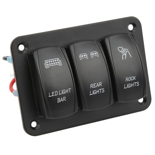 5-benet 3-vejs LED-lyskontaktpanel Blå baggrundsbelysning DC 12-24V til marinebåd, bil, ATV, UTV