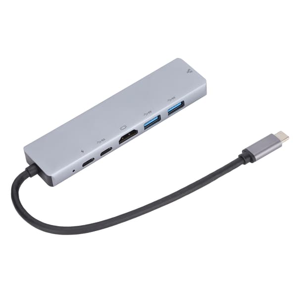 USB C Hub 6 i 1 PD Snabbladdning 87W Multifunktionell Typ C till HDMI USB 3.0 Ethernet USB Splitter