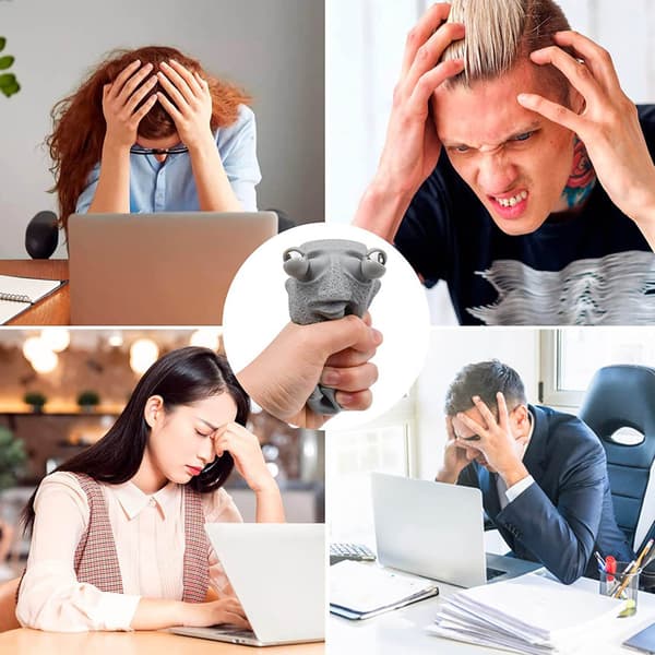 Klämleksak för barn, dekompression, sten-typ, stresslindring, bländande ögon, sensorisk leksak, brun