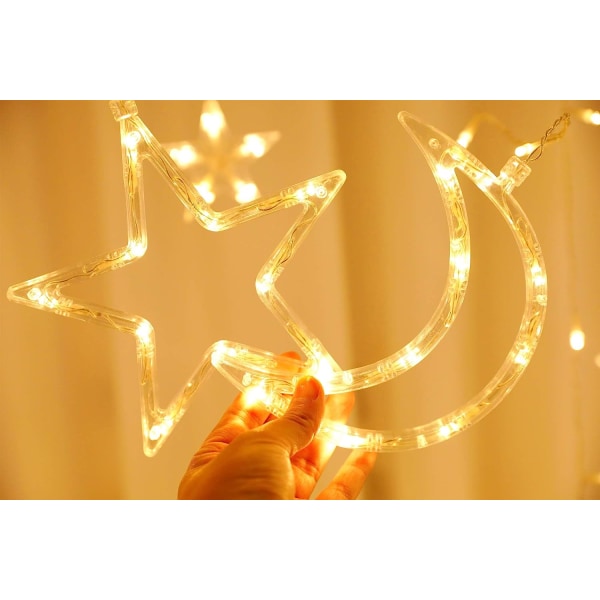 Stjärnhimmel LED gardinljus fjärrkontroll varmvit 3,5m + USB,