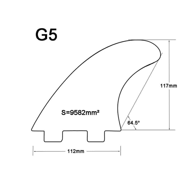 Vihreä Musta FCS G5 Surffilauta Lasikuitu Thruster Tri Eväsetti