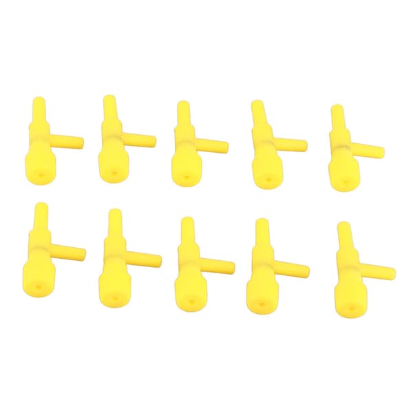 10-pack Plast Akvarium 3-vägs Luftpump Kontrollventiler Gul