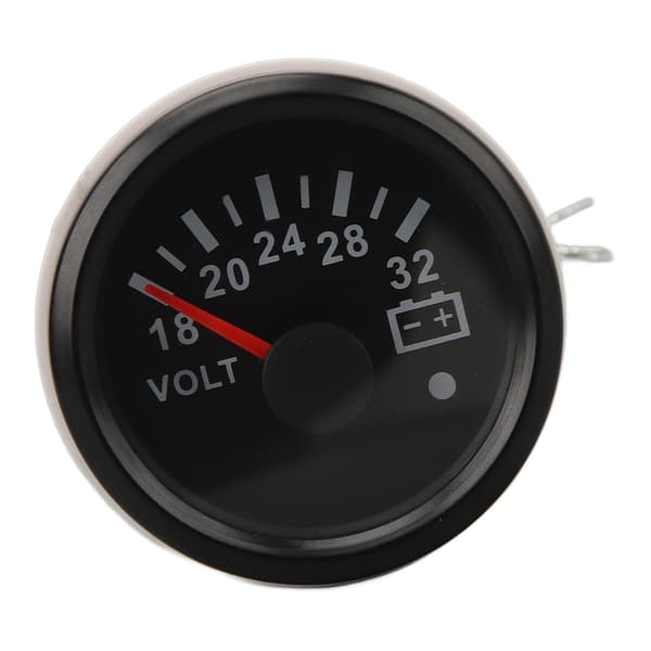 52MM Voltmeter DC 9 til 32V Høj Præcision Hurtig Respons Pointer Voltmeter med Baggrundsbelysning Til RV'er Yacht Fiskebåde Skibe Sort Skive Sort Bezel