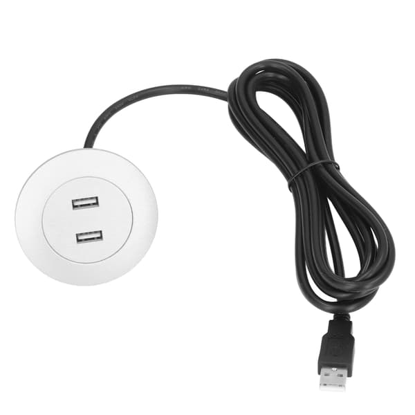 Infälld Dubbel USB-Laddningsuttag Silver Hemmabruk