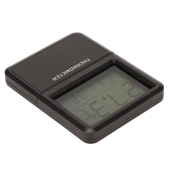 LCD Digital Akvarium Termometer Högtemperaturtålighet Dold Knappdesign Svart