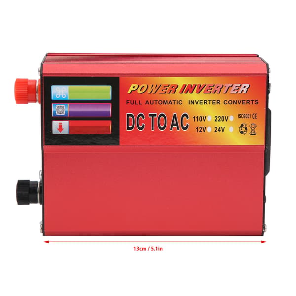 DC12V til AC220V Digital Bil Strømomformer 600W Intelligent med LED Indikatorlys