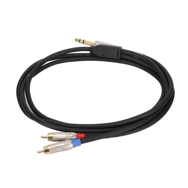 1 4 Tommer TRS Han til Dobbelt RCA Kabel 6 35mm til 2 RCA Mikrofon Splitter Kabel 5 9 Fod