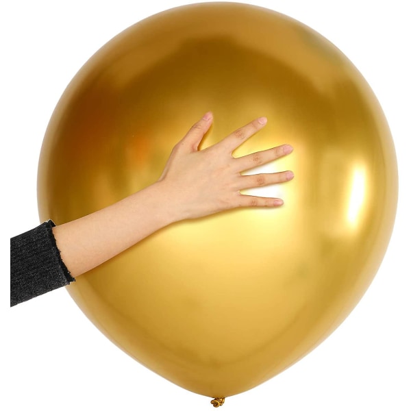 18 tommer * 25 guld fortykket krom latex rund ballon,