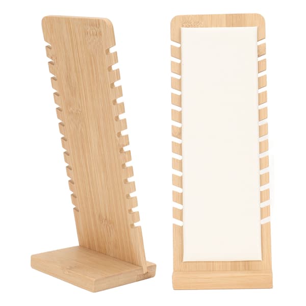 Bambu Professionell Smyckesdisplay Ställ Halsband Armband Hållare Organizer