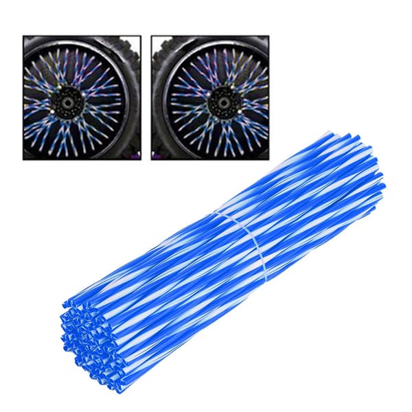 72-pack motorcykel smutscykel hjulekrar skydd blå och vit