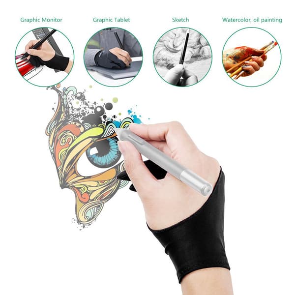 To-fingerhandske til grafisk tegnetablet-kunstner