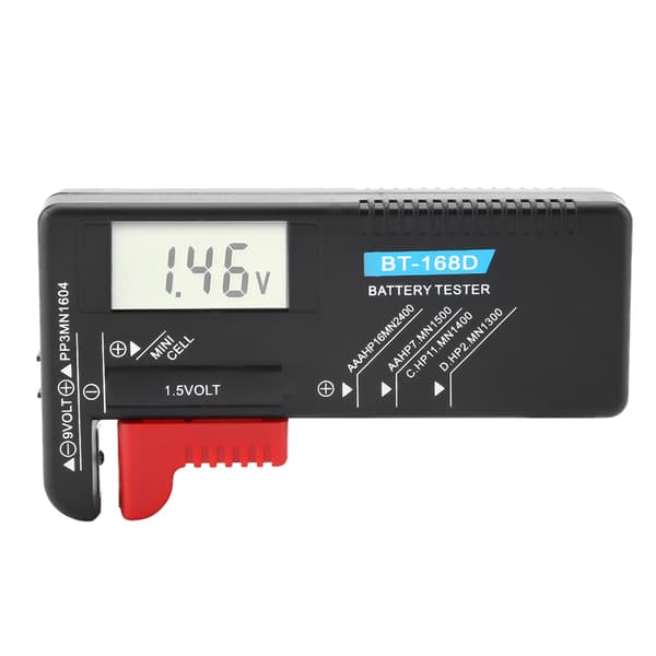 Digital batteritester til AA/AAA/C/D/9V/1,5V batterier - BT-168D