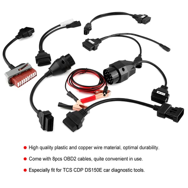 8 stk. OBD2 OBDII-kabler til TCS CDP DS150E bildiagnoseværktøj