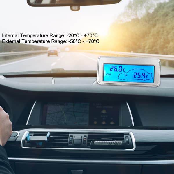 Bil Digital 12V LCD Indendørs Udendørs Termometer Temperaturmåler