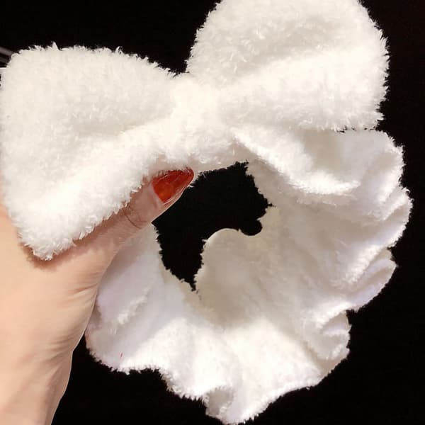 Blødt, elastisk, let, hudvenligt rosette hvidt pandebånd til ansigtsvask og makeup
