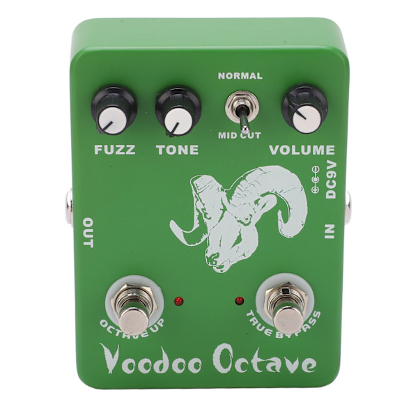 Voodoo Octave Fuzz Gitarr Effektpedal Justerbar True Bypass