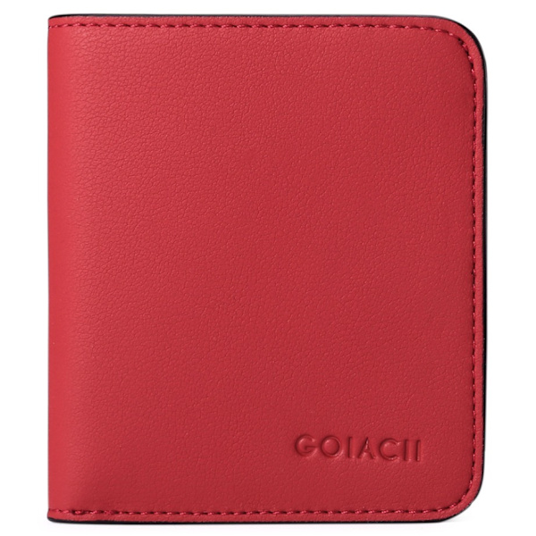 Kvinders Compact Bifold Luxury ægte læder lommepung big red