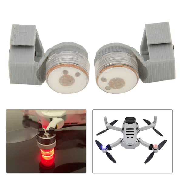 2 stk. Natflyvning LED Signallampe Advarselslys Passer til Mavic Mini RC Drone Grå