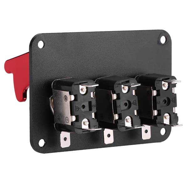 12V 3 Gruppe Vippebryterpanel for Racingbil Rød
