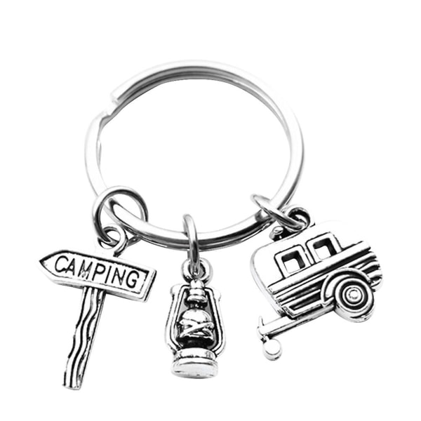 1kpl avaimenperä kerosiinilamppu auton luova camping metalliseos avaimenperä riippuva koristeena riipus avaimenperä ystäville