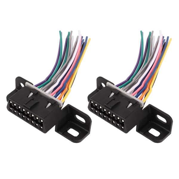 2 STK Diagnostisk OBD2 16-bens hunstik Universal pasform til de fleste OBD2-porte