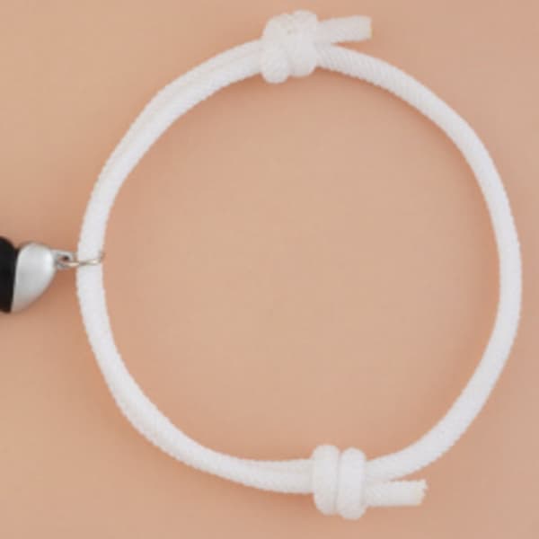Magnetiske Par Armbånd Justerbar Hjerteform Urrem Matchende Sort Hvid
