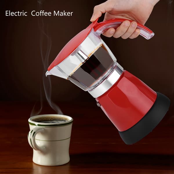 Elektrisk Moka Pot 6 Kopper 480W - Rød