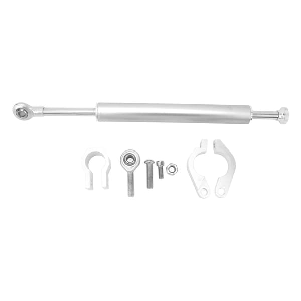 Motorcykel Styredæmper 330 mm Universal Aluminium Styredæmper Stabilisator til de fleste motorcykler Sølv