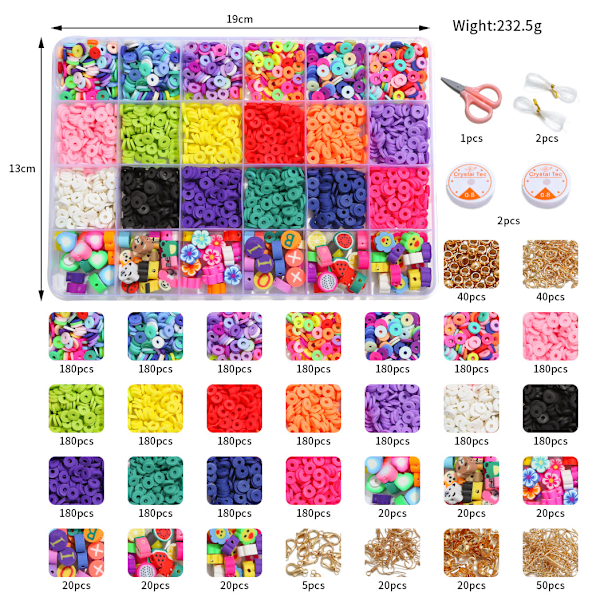 24 Grids Soft Clay Bløde keramiske perler DIY Box Håndlavet DIY perlesæt