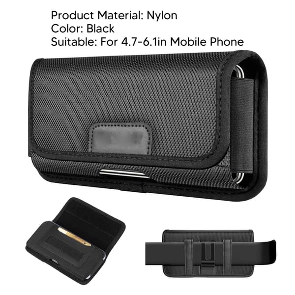 iPhone 14 Pro 14 13 Mini Galaxy S23 Musta Vyöklipsi Puhelintasku