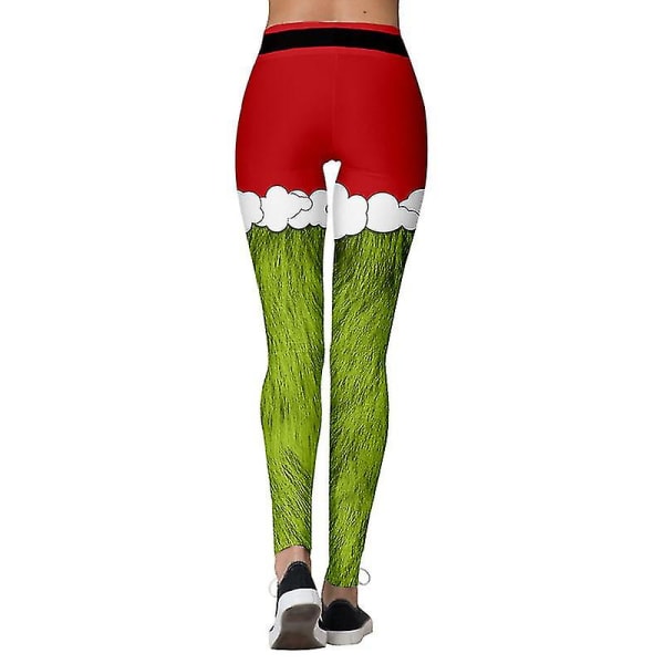 Naisten jouluiset joogahousut leggingsit Green XL