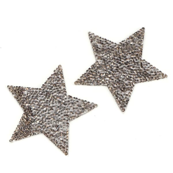 10 stk. Rhinestone Stjerne Strygepatch til Kjole Sko Taske Hat Grå