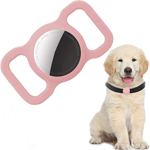 Beskyttende silikonetui kompatibel med Apple Airtag Gps Finder Hundeholder til Apple Air_tags, Slide On Pouch - Kompatibel med Apple Airtags (pink)