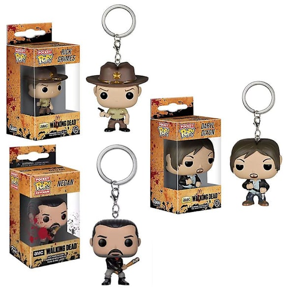 The Walking Dead nøglering Moive figur samleobjekt tegneserietaske nøglering vedhæng taske ornament gave A