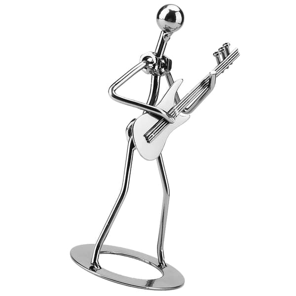 Jern Gitarspiller Musiker Statue Samleobjekt Dekor Gave