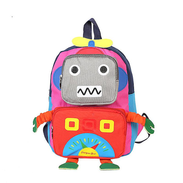 Lasten reppu sarjakuva 3d Robot Kindergarten reppu-punainen Red