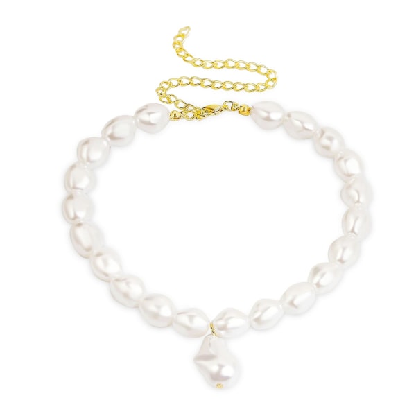 Halsband Cross Pearl Choker Modesmycken B1845 N1908-6