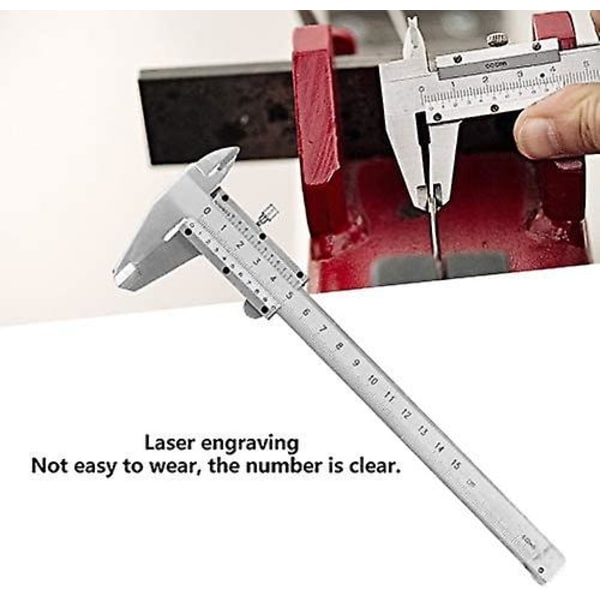 Digital Vernier Caliper, Carbon Steel Metal Vernier Caliper, Micrometer Gauge Måleværktøj med plastopbevaringskasse til måling 0-150mm / 0-6inch