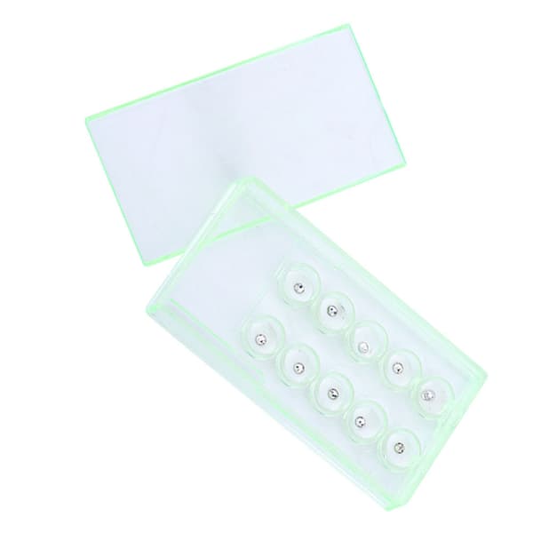 10 stk. 2 mm krystall tannsmykker dekorasjon hvit med eske