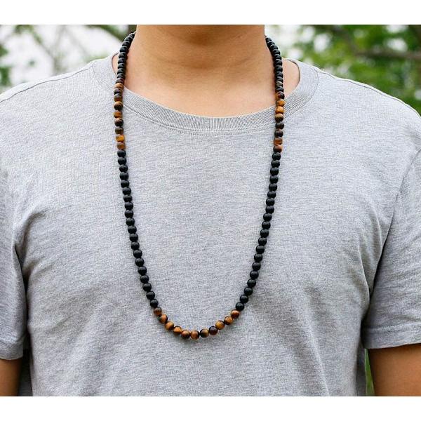 Tiger Eye Bead Halskæde Mode Til Mænd