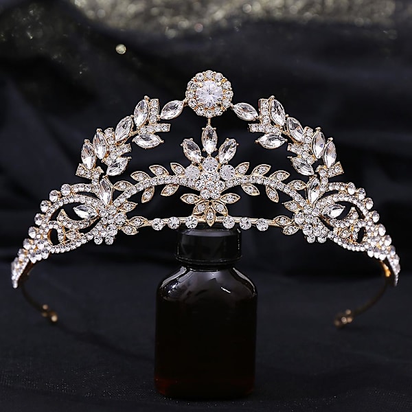 Kruunukorut morsiamen hääasusteet Yksinkertainen metalliseos Timantti morsiusmekko Korut Täydellinen KC Gold White Zirconium