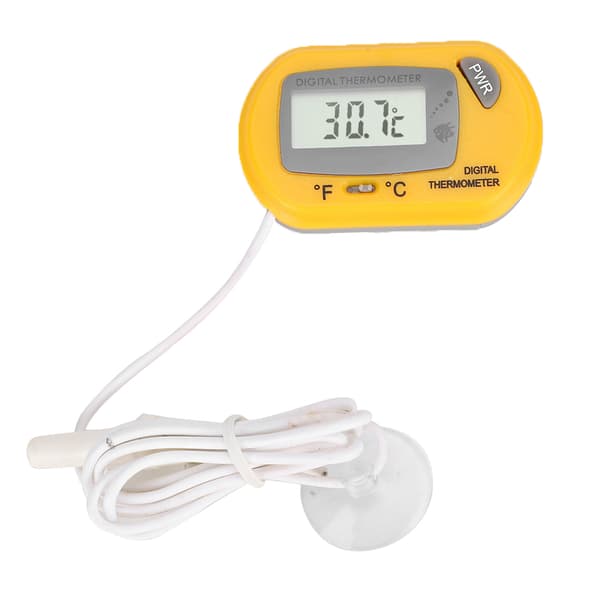 Digital LCD Sensor Akvarium Vandtermometer Styren Enhed Kabel Tilsluttet Akvarietilbehør Gul