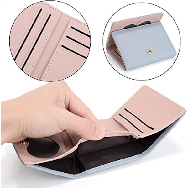 Kawaii Pung Til Piger Sød Kat Vegansk Læder Kortholder Organizer Small Trifold Dame Pung, Menw Cat A916-782 Blue