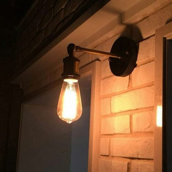 Set med 2 Retro Vintage Style Vägglampa E27 gängad lampa för Bar Restaurang Café Brons - Brons
