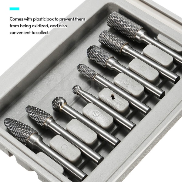 8-pack 1/8" Double Cut Hard Burr Set