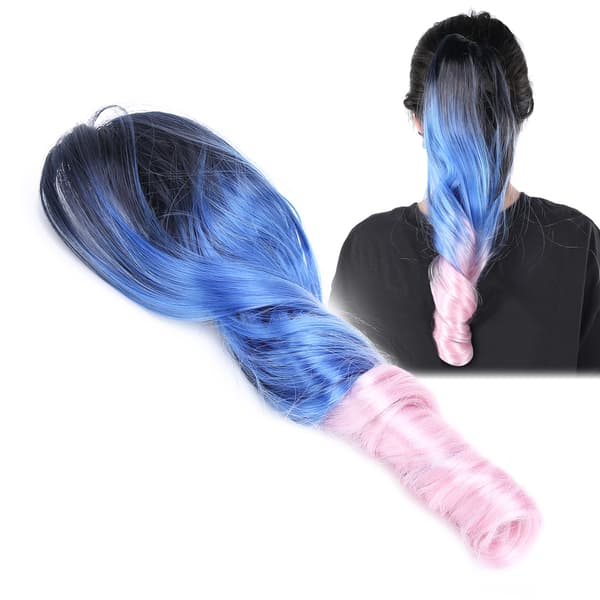 Gradient 3 Farve Klo Clip Hår Extension Krøllet Hestehale Paryk 55 cm