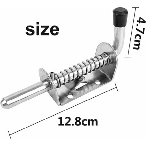 Jousisalpa ruostumatonta terästä, jousiovisalpa ovisalpa Jousiajoneuvon säädettävä galvanoitu lisävaruste tee-se-itse-työkalut 12,8 * 4,7 cm 2 kpl